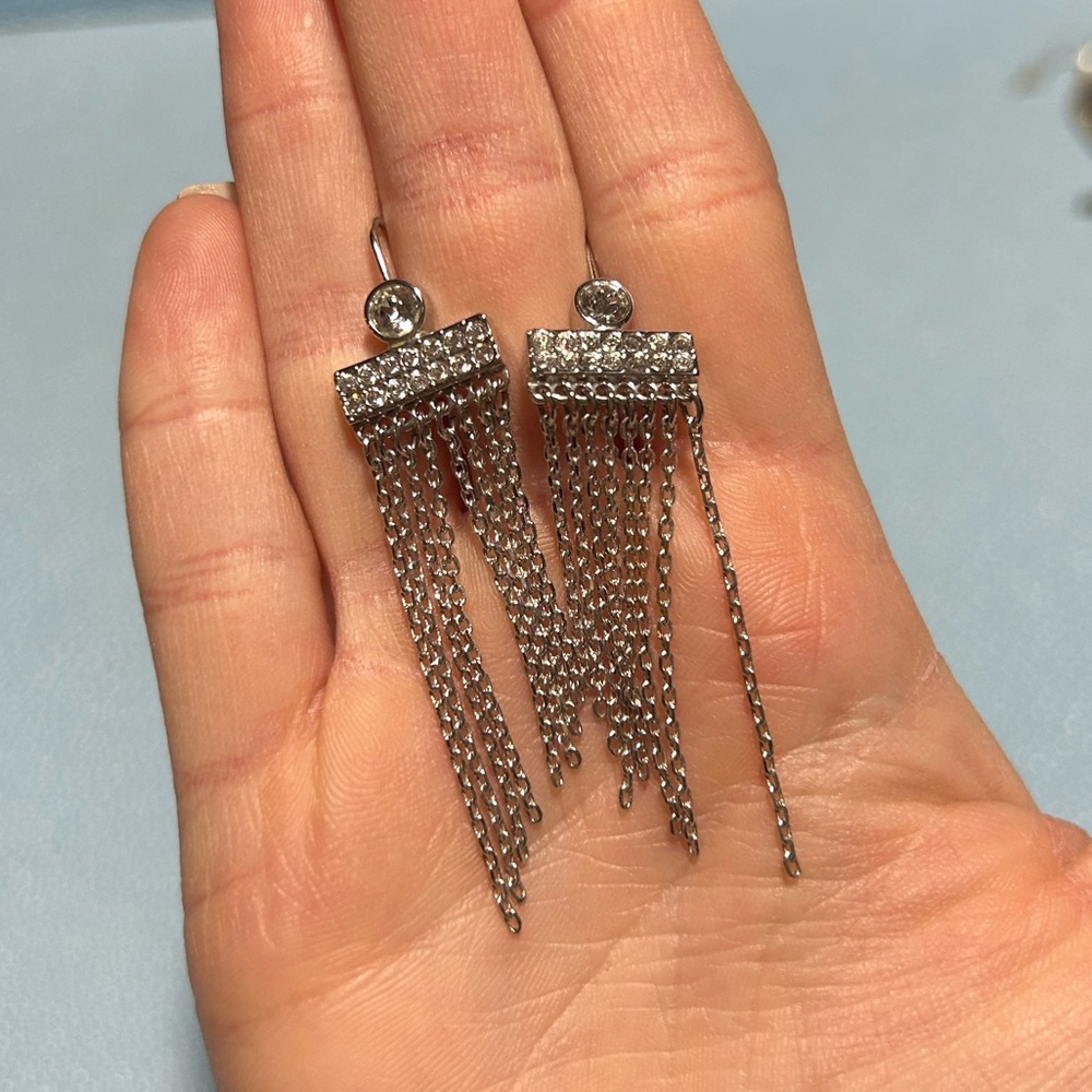 Touchstone Crystal fringe earrings ￼ - Picture 2 of 3